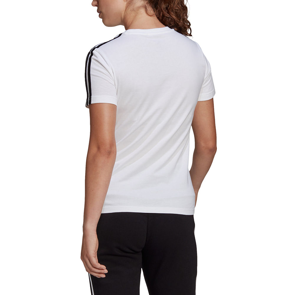 REMERA ADIDAS ESSENTIALS 3 TIRAS AJUSTADA MUJER - redsport
